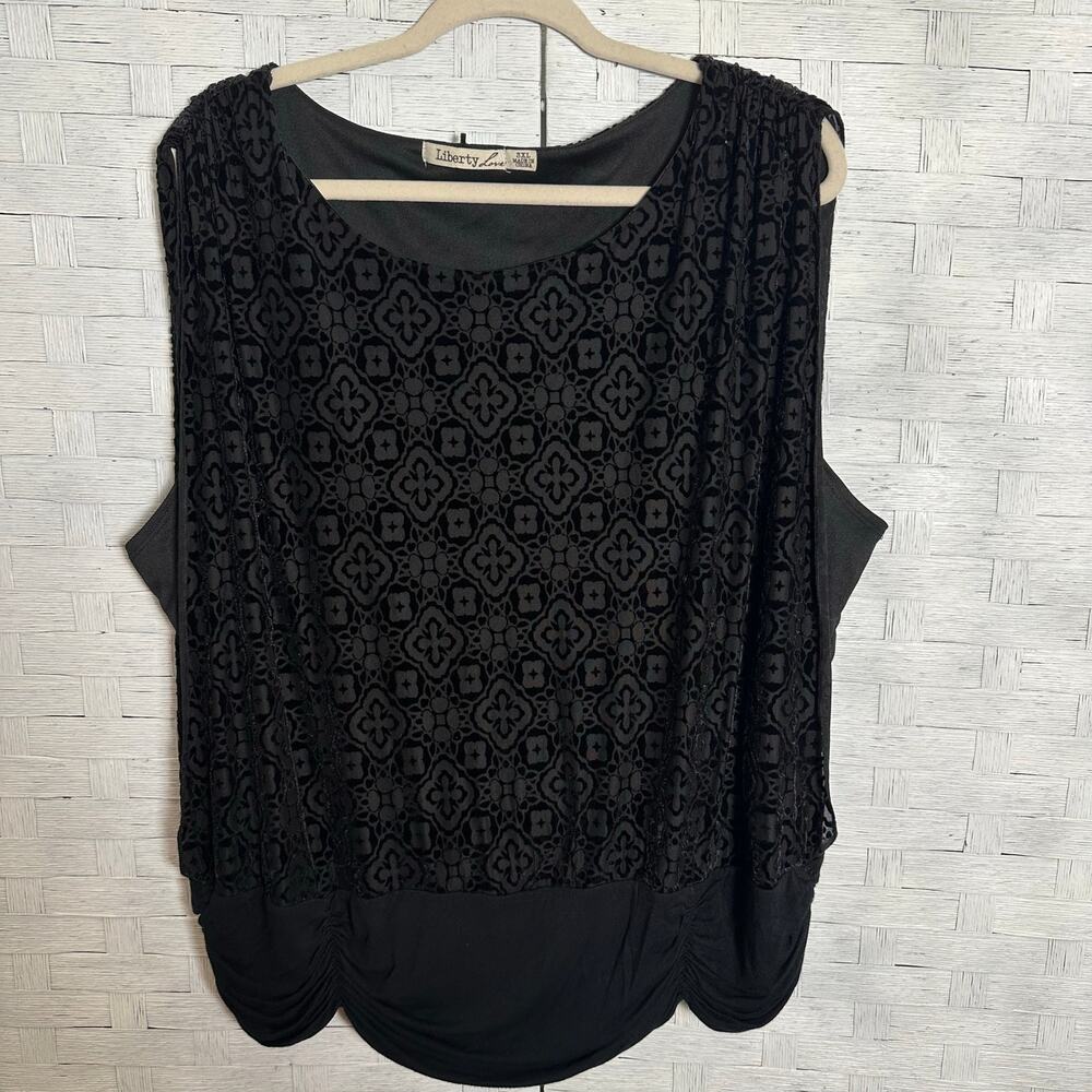 Liberty love womens blouse black velvet 20s romantic vamp WhimsyGoth plus size ￼
